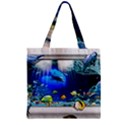 Dolphin Art Creation Natural Water Zipper Grocery Tote Bag View2