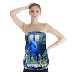 Dolphin Art Creation Natural Water Strapless Top by Sapixe