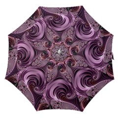 Purple Abstract Art Fractal Straight Umbrellas by Sapixe