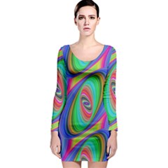 Ellipse Pattern Elliptical Fractal Long Sleeve Bodycon Dress by Sapixe