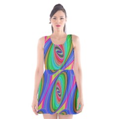 Ellipse Pattern Elliptical Fractal Scoop Neck Skater Dress by Sapixe