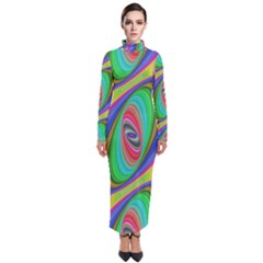 Ellipse Pattern Elliptical Fractal Turtleneck Maxi Dress by Sapixe