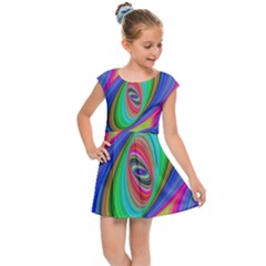 Ellipse Pattern Elliptical Fractal Kids Cap Sleeve Dress by Sapixe