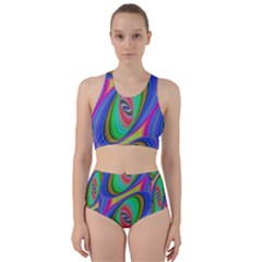 Ellipse Pattern Elliptical Fractal Racer Back Bikini Set by Sapixe