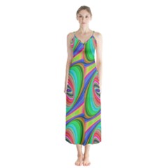 Ellipse Pattern Elliptical Fractal Button Up Chiffon Maxi Dress by Sapixe