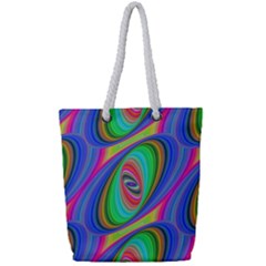 Ellipse Pattern Elliptical Fractal Full Print Rope Handle Tote (small) by Sapixe