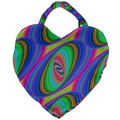 Ellipse Pattern Elliptical Fractal Giant Heart Shaped Tote by Sapixe