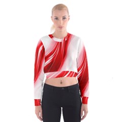 Flame Red Fractal Energy Fiery Cropped Sweatshirt by Sapixe