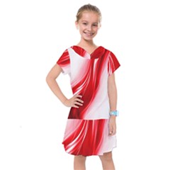 Flame Red Fractal Energy Fiery Kids  Drop Waist Dress by Sapixe