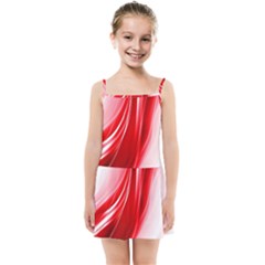 Flame Red Fractal Energy Fiery Kids Summer Sun Dress by Sapixe