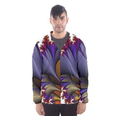 Flora Entwine Fractals Flowers Hooded Windbreaker (men) by Sapixe