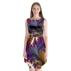 Flora Entwine Fractals Flowers Sleeveless Chiffon Dress  