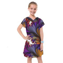 Flora Entwine Fractals Flowers Kids  Drop Waist Dress