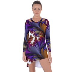 Flora Entwine Fractals Flowers Asymmetric Cut-out Shift Dress by Sapixe