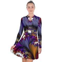 Flora Entwine Fractals Flowers Long Sleeve Panel Dress by Sapixe