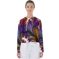 Flora Entwine Fractals Flowers Women s Slouchy Sweat by Sapixe