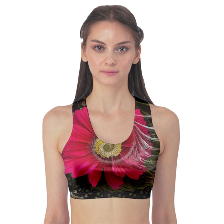 Fantasy Flower Fractal Blossom Sports Bra