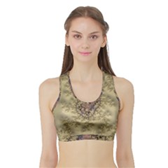 Fractal Art Colorful Pattern Sports Bra With Border by Sapixe