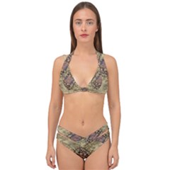 Fractal Art Colorful Pattern Double Strap Halter Bikini Set by Sapixe