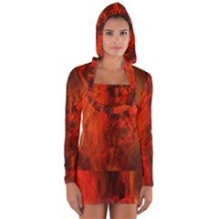 Fractal Abstract Background Physics Long Sleeve Hooded T-shirt by Sapixe