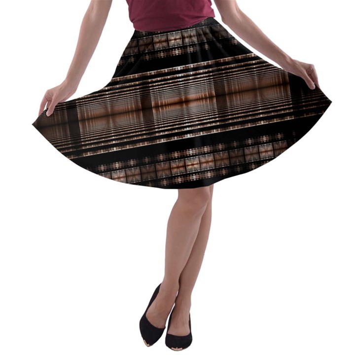  Fractal Art Design Geometry A-line Skater Skirt