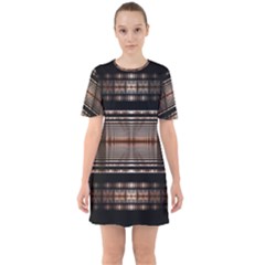  Fractal Art Design Geometry Sixties Short Sleeve Mini Dress by Sapixe