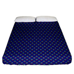 Blue Fractal Art Honeycomb Mathematics Fitted Sheet (king Size) by Sapixe