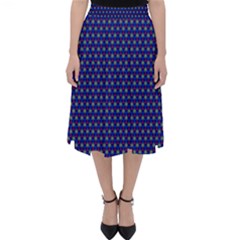 Blue Fractal Art Honeycomb Mathematics Folding Skater Skirt by Sapixe