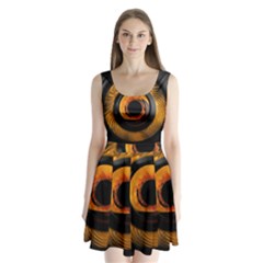 Fractal Mathematics Abstract Split Back Mini Dress  by Sapixe