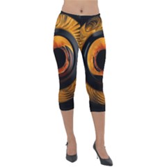 Fractal Mathematics Abstract Lightweight Velour Capri Leggings 