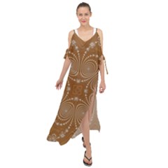 Fractal Pattern Decoration Abstract Maxi Chiffon Cover Up Dress by Sapixe