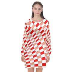 Graphics Pattern Design Abstract Long Sleeve Chiffon Shift Dress  by Sapixe