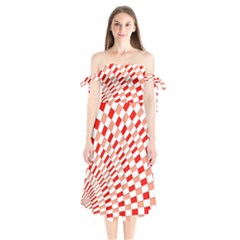 Graphics Pattern Design Abstract Shoulder Tie Bardot Midi Dress by Sapixe