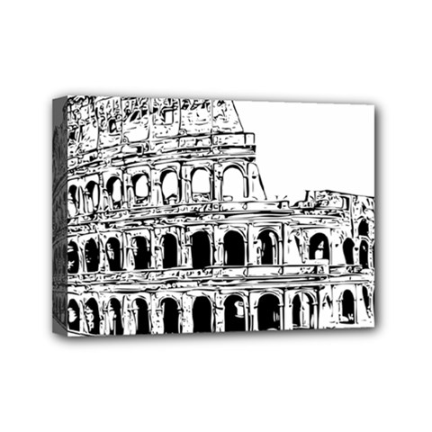 Line Art Architecture Mini Canvas 7  x 5 