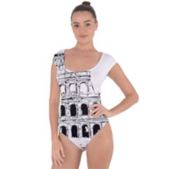 Line Art Architecture Short Sleeve Leotard 