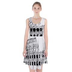 Line Art Architecture Racerback Midi Dress