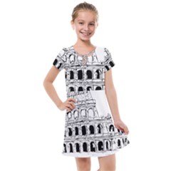 Line Art Architecture Kids  Cross Web Dress