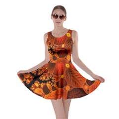 Leaf Autumn Nature Background Skater Dress by Sapixe