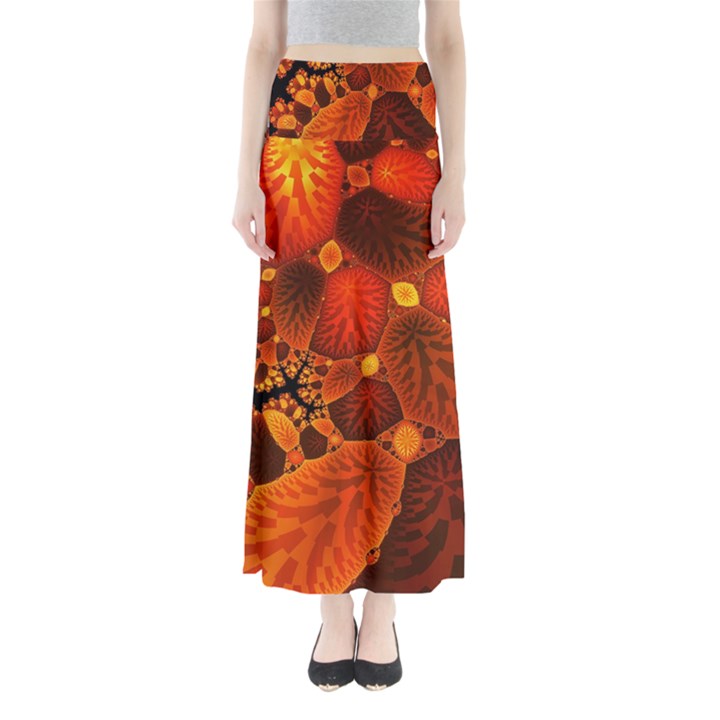 Leaf Autumn Nature Background Full Length Maxi Skirt