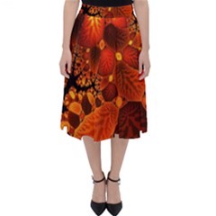 Leaf Autumn Nature Background Folding Skater Skirt by Sapixe