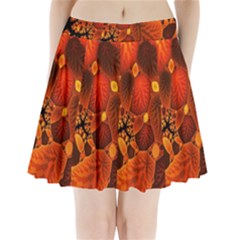 Leaf Autumn Nature Background Pleated Mini Skirt by Sapixe