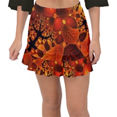 Leaf Autumn Nature Background Fishtail Mini Chiffon Skirt by Sapixe