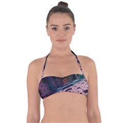 Industry Fractals Geometry Graphic Halter Bandeau Bikini Top by Sapixe