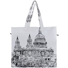 Line Art Architecture Church Canvas Travel Bag by Sapixe