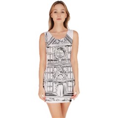 Line Art Architecture Church Italy Bodycon Dress by Sapixe