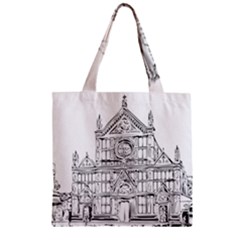 Line Art Architecture Church Italy Zipper Grocery Tote Bag by Sapixe