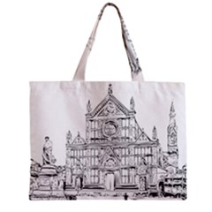 Line Art Architecture Church Italy Zipper Mini Tote Bag by Sapixe