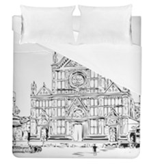 Line Art Architecture Church Italy Duvet Cover (queen Size) by Sapixe