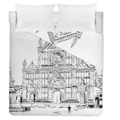 Line Art Architecture Church Italy Duvet Cover Double Side (queen Size) by Sapixe