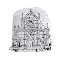 Line Art Architecture Church Italy Drawstring Pouches (xxl) by Sapixe